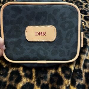 Leopard Print Crossbody Bag with Tan Trim